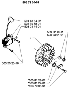 Ignition/Flywheel Diagram and Parts List for 225LD 1997-02 Husqvarna Brush Cutter