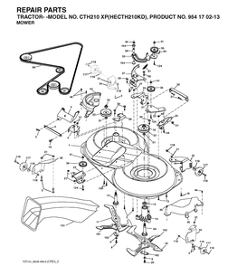 Mower Deck / Cutting Deck Diagram and Parts List for CTH210XP (HECTH210KD)(2004-06) Husqvarna Lawn Tractor
