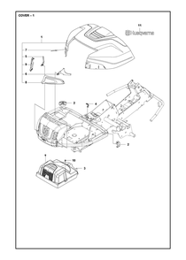 Cover Diagram and Parts List for R214TC2017-2021  Husqvarna Lawn Tractor