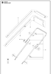 Handle Diagram and Parts List for LC221A  Husqvarna Lawn Mower