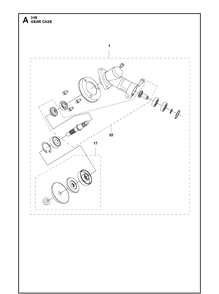 Gear Case Diagram and Parts List for 131R (967843102)(2020-10) Husqvarna Edger