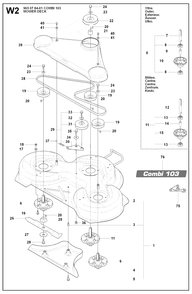 103cm Cutting Deck 3 Diagram and Parts List for R15-V2AWD (965094701)(2007-01) Husqvarna Lawn Tractor