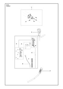 Handle Diagram and Parts List for 321R  Husqvarna Brush Cutter