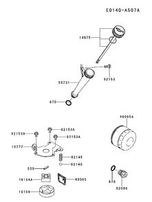 Lubrication Diagram and Parts List for FS691V-BS19 2017-09 Husqvarna Engine