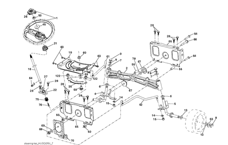 Steering Diagram and Parts List for TS248TXD (96041045200)(2020-03) Husqvarna Lawn Tractor