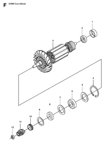 Motor Diagram and Parts List for K3000CUT-N-BREAK 2009-05 Husqvarna Circular Saw
