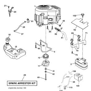 Engine Diagram and Parts List for YTA24V48  Husqvarna Lawn Tractor