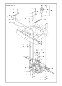 Chassis Rear Diagram and Parts List for R214TC2017-2021  Husqvarna Lawn Tractor