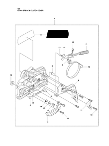 Chain Brake And Clutch Cover 2 Diagram and Parts List for 435 20102300001-20111800000 Husqvarna Chainsaw