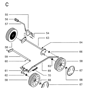 Wheels And Tires 4 Diagram and Parts List for 47RC ROYAL Husqvarna Lawn Mower