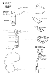 Accessories Diagram and Parts List for 326RX 20061400001-20070100000 Husqvarna Brush Cutter