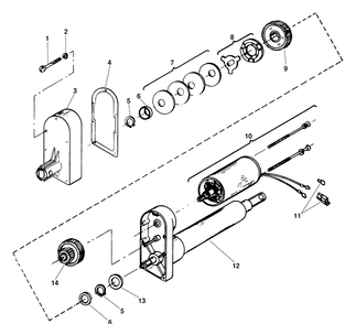 Actuator Diagram and Parts List for EAV20A 2001-05 Husqvarna Lawn Tractor Accessories