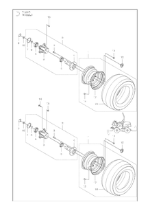 Wheels And Tires Diagram and Parts List for P520D (967019501)(20120100001-20143999999) Husqvarna Lawn Mower