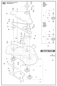 44-Inch/112cm Cutting Deck Diagram and Parts List for R15-V2 (965200701)(2008-01) Husqvarna Lawn Tractor