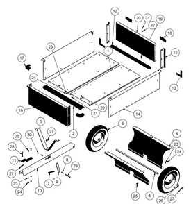 Dump Cart Assembly Diagram and Parts List for DC500 (25-0125)(2005-06) Husqvarna Lawn Tractor Accessories