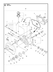 Saw Head Diagram and Parts List for 535FBX  Husqvarna Brush Cutter