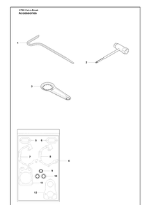 Tools And Gasket Kit Diagram and Parts List for K760CUT-N-BREAK 2009-11 Husqvarna Table Saw Accessories
