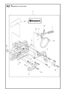Chain Brake And Clutch Cover Diagram and Parts List for 140  Husqvarna Chainsaw