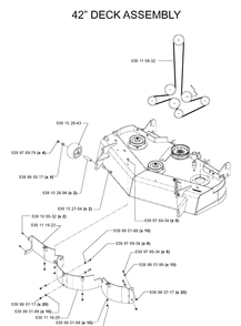 42inch Cutting Deck 2 Diagram and Parts List for IZ5223T (968999257)(2005-08) Husqvarna Lawn Mower