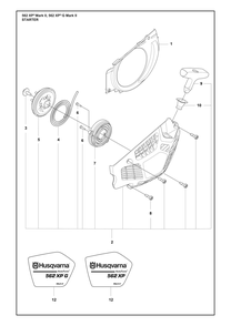 Starter Diagram and Parts List for 562XPMARKII  Husqvarna Chainsaw