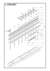 Cutting Equipment Diagram and Parts List for 522HDR75X  Husqvarna Trimmer