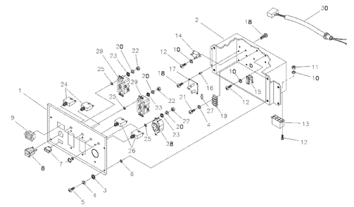 Control Panel Diagram and Parts List for 1935-1  Husqvarna Generator
