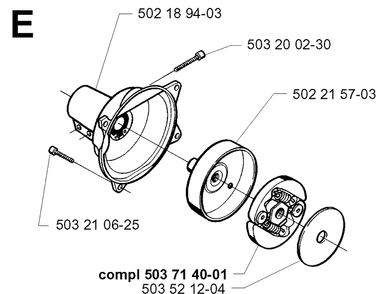 Clutch Diagram and Parts List for 225L 19970500001-20004000000 Husqvarna Edger