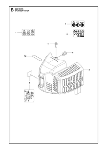 Cylinder Cover Diagram and Parts List for 226HS99S  Husqvarna Hedge Trimmer