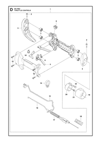 Throttle Controls Diagram and Parts List for 543RBX 20130500001 - 20154400000 Husqvarna Brush Cutter