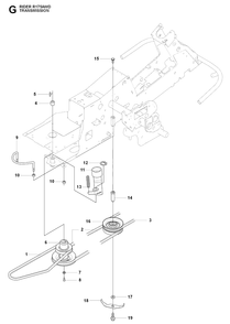 Transmission 3 Diagram and Parts List for RIDER175AWD (965105001)(2009-04) Husqvarna Lawn Mower