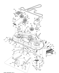 Mower Deck / Cutting Deck Diagram and Parts List for YTH26V54 (96043011100)(2010-11) Husqvarna Lawn Tractor