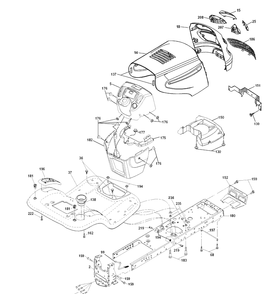 Chassis Diagram and Parts List for PB195H42LT (96042003600)(2007-08) Husqvarna Lawn Mower