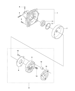 Clutch Diagram and Parts List for 345RX 20103600001-20144899999 Husqvarna Brush Cutter