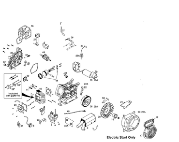 Engine Diagram and Parts List for 208SS  Husqvarna Engine