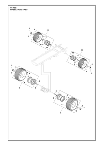 Wheels And Tires Diagram and Parts List for TC100I  Husqvarna Lawn Tractor