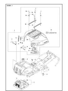 Part Location Diagram of 529354806 Husqvarna Engine hood assembly with hinges