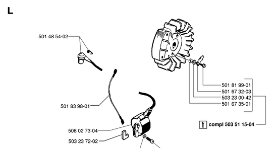 Ignition System 4 Diagram and Parts List for MZ54 (97045580100)(2019-12) Husqvarna Lawn Mower