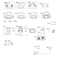 Blower Housing, Air Cleaner, Muffler Diagram and Parts List for 445677-2188-G5  Husqvarna Engine