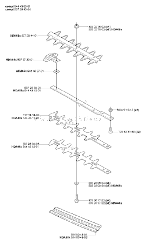 Page G Diagram and Parts List for HA850ATTACHMENT 2007-01 Husqvarna Trimmer