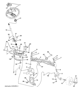 Steering Diagram and Parts List for TS142XK (96043032700)(2021-01) Husqvarna Lawn Tractor
