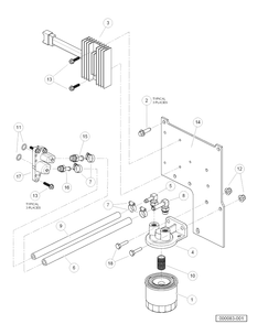 Oil Filter Adapter And Voltage Regulator Diagram and Parts List for HUV4421GXP 2006-11 Husqvarna Lawn Tractor