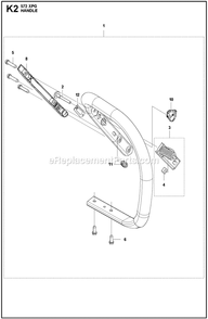 Handle C Diagram and Parts List for 572XPG  Husqvarna Chainsaw
