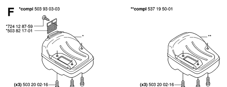 Muffler Diagram and Parts List for 339XP 20063600001-20100600000 Husqvarna Chainsaw