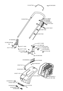 Handle And Controls Diagram and Parts List for 47RC ROYAL Husqvarna Lawn Mower