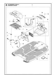 Charging Station Diagram and Parts List for 315 Mark II Husqvarna Lawn Mower