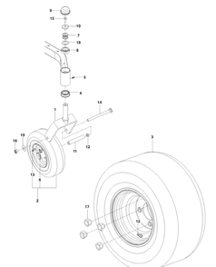 Wheels Tires Diagram and Parts List for RZ4623 (967009804)(2013-12) Husqvarna Lawn Mower
