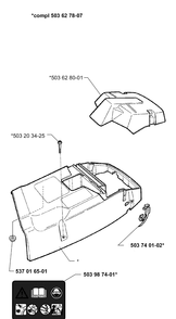 Top Covers Diagram and Parts List for 365EPA 1999-11 Husqvarna Chainsaw