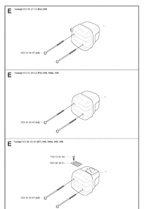 Muffler Diagram and Parts List for 345 20070100001-Current Husqvarna Chainsaw