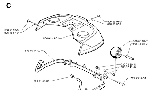 Protection Frame Diagram and Parts List for RIDER850HST 1997-03 Husqvarna Lawn Mower