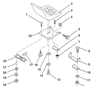 Seat Diagram and Parts List for LR120 (HU1236C)(954000582)(1993-01) Husqvarna Lawn Mower